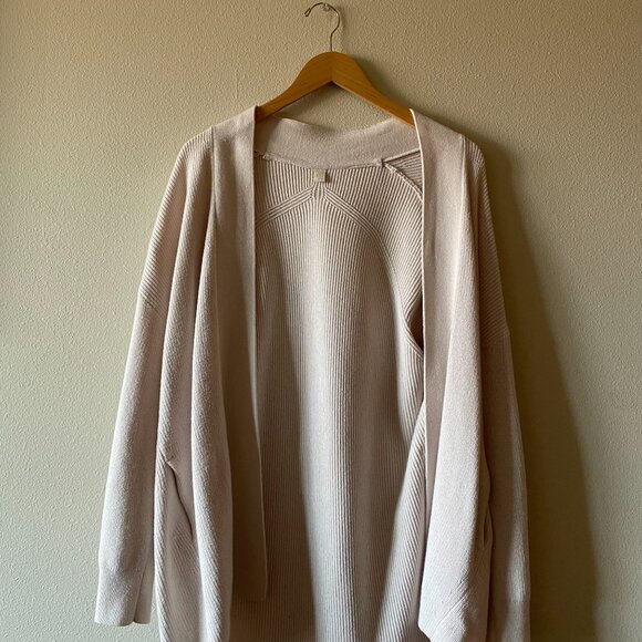 Lululemon Merino Wool-Blend Ribbed Long Wrap Sweater - Picture 2 of 5